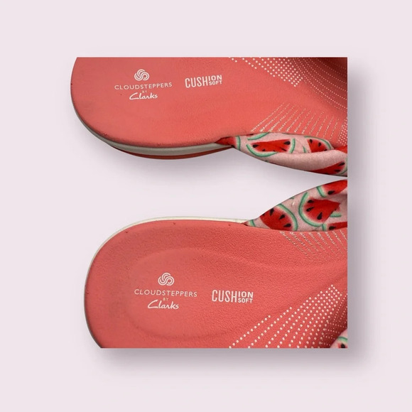 CLARKS ARLA GLISON CLOUDSTEPPERS Flip Flops Women’s 10 Pink Watermelon - Picture 10 of 10